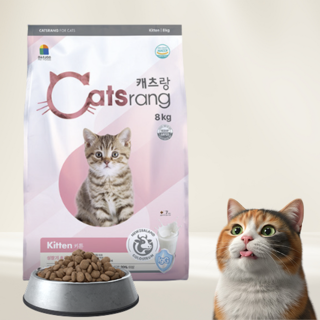 캐츠랑 키튼 아기고양이사료 수유묘 전용 건식사료, 8kg, 1개, 닭+참치