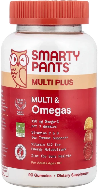 몸관리하세요 겨울입니다 SmartyPants 멀티 플러스 멀티 & 오메가 구미젤리 레몬 오렌지 & 딸기 바나나 구미젤리 90개 특별관리진행, SmartyPants멀티플러스멀티오메가구미젤리레몬오렌지, 1, 90 - 쿠팡