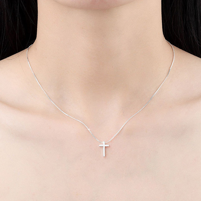 써지컬 목걸이 십자가 크로스 여자 심플 여성 고급 골드 실버 쥬얼리 주얼리 블랑