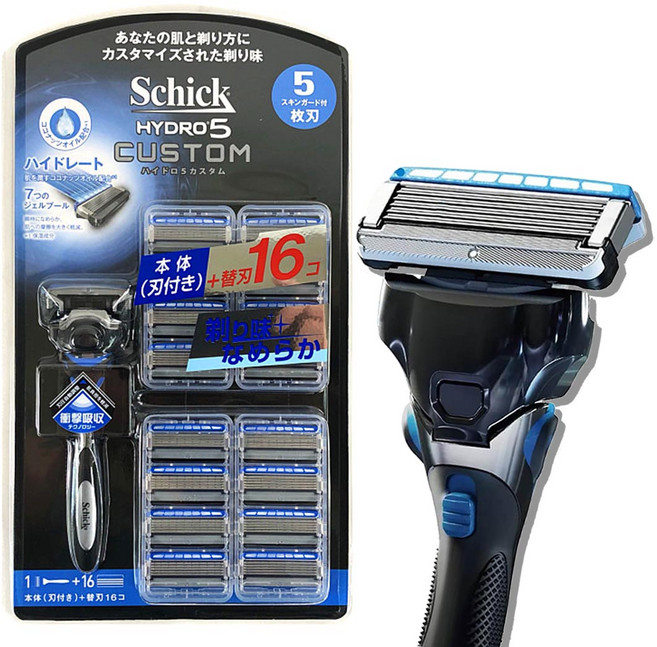 Schick 舒適牌 水次元刮鬍刀 5片刀刃 附修剪刀頭 16刀片, 1個, 1個裝