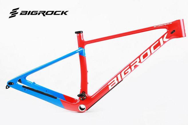Bigrock 오프로드 카본 MTB 프레임 산악 자전거 풀 스루 액슬 디스크 브레이크 29 인치, 01 29er L size, 01, 04 Red Blue, 1개