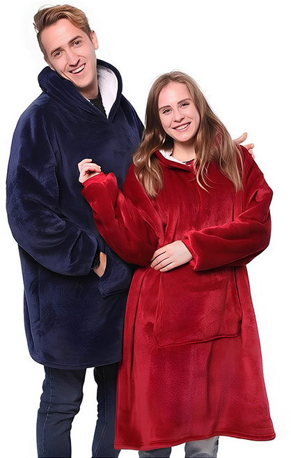 양면 양털 후드 입는담요 극세사 실내 야외 커플담요 허글후디