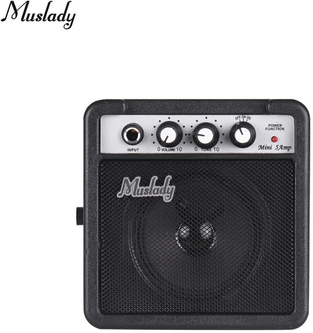 베이스기타앰프 버스킹 이동식 Muslady 5W 3.5mm 및 6.35mm 입력 미니 스피커 1/4 인치 출력, 4.Black