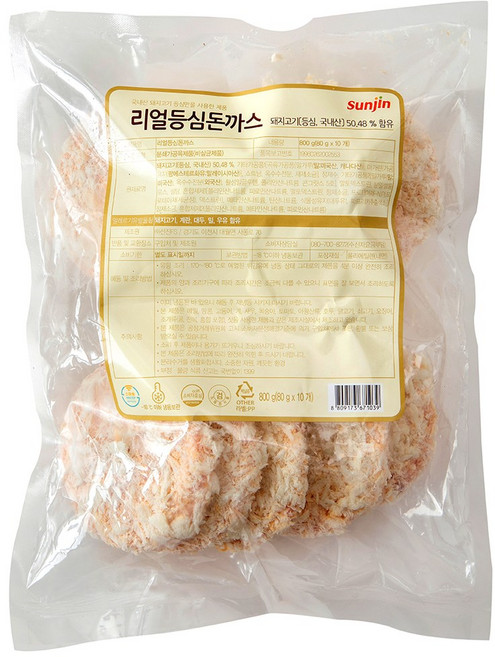 선진FS 국산 돼지고기등심 리얼 등심 돈까스, 800g, 1개