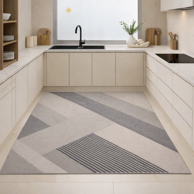 헤토르누 싱크대 주방매트 대형 잘라쓰는 발매트 특대형, 1개, 모던 그레이지