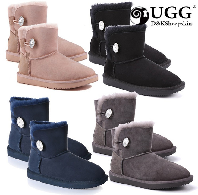 UGG 호주 어그부츠 여성 털부츠 버튼 숏 앵클 스와로브스키 DK