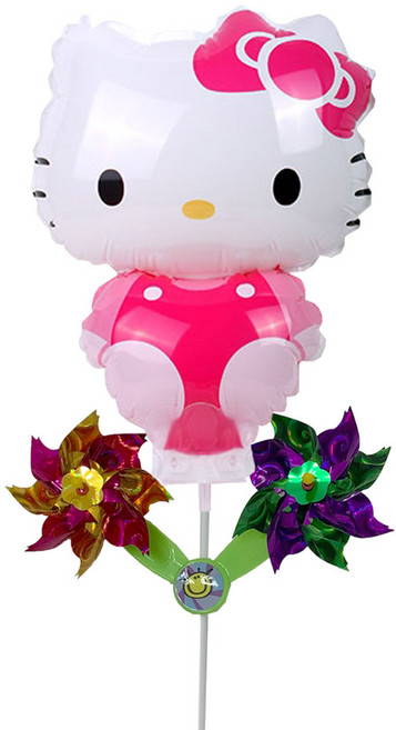 수플레이스 바람개비풍선 키티신형(모형) 놀이동산 막대풍선, 1개