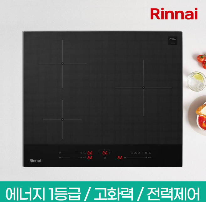 린나이 1등급 3구 인덕션 전기레인지 전기렌지 IHM16BS, 빌트인, IHM16BS(자가설치/택배발송)
