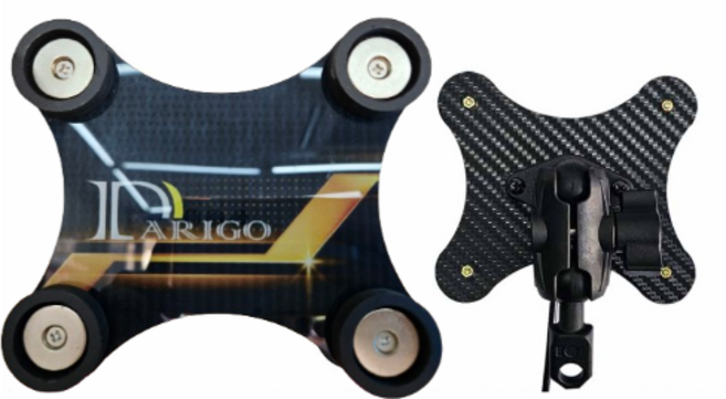 달리고 오토바이 배달 자석 충전거치대 핸드폰 딱판 충전패드 2구 마운트세트, 3번선택 레드거치대