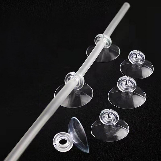 IDEA1st 50p 수족관 흡착 홀더 호스 걸이 고정 클립 산소 튜브 부착 어항 수조, 50개, 투명