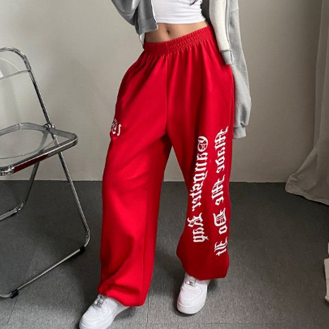 [주식디디댄스] 바운스 레터링 힙합 조거팬츠 데일리 댄스복 공연복 무대복 힙합의상 축제의상