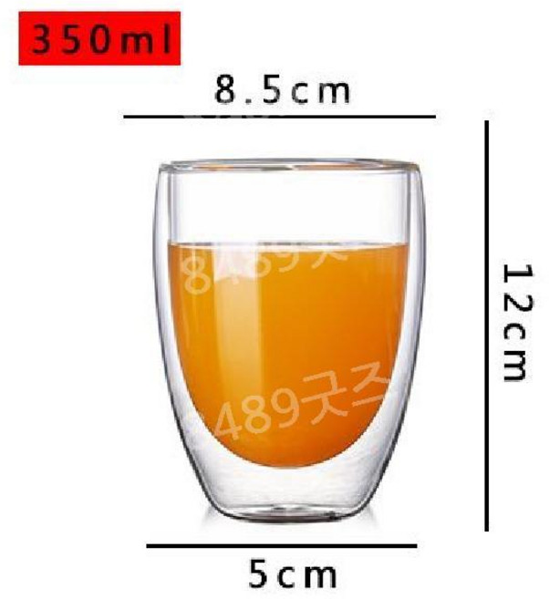 내열성 이중 벽 유리 컵 80-650Ml 맥주 우유 커피 물컵 투명 음료 세트 하이볼, D. 350ML, 1개