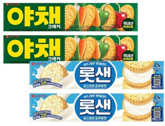 롯샌 파스퇴르 순우유맛 105g x2개+야채크래커 83g x2개, 없음, 없음
