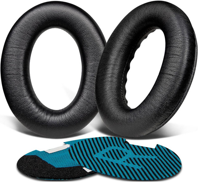 SOULWIT 교체용 이어패드-호환 보스 Bose 헤드폰 QC15 QC25 QC2 QC35 Ae2 Ae2i Ae2w SoundTrue&SoundLink어라운드 이어 시리즈 1쌍, Lambskin, Black, 1개