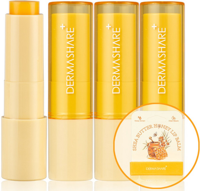 더마쉐어 시어 버터 허니 립밤, 3.8g, 3개