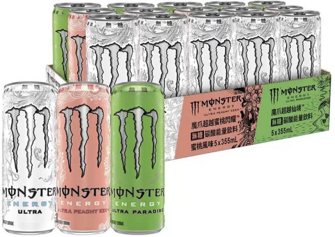 MONSTER ENERGY 魔爪 零卡能量飲料 355ml, 15個, 混合