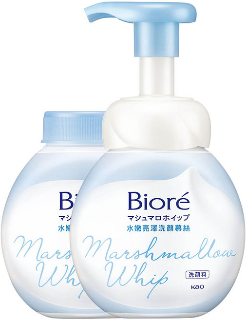 【Biore】蜜妮洗顏慕絲組合 水嫩亮澤洗面乳 (按壓瓶+替換瓶), 160ml, 1件