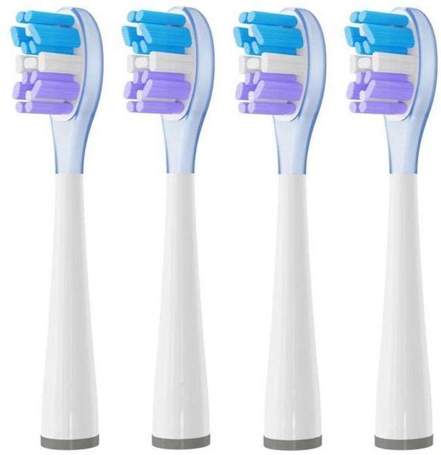 Usmile용 교체 브러시 헤드 전동 칫솔 구리 충격 흡수 4 개, 1개, 01 purple
