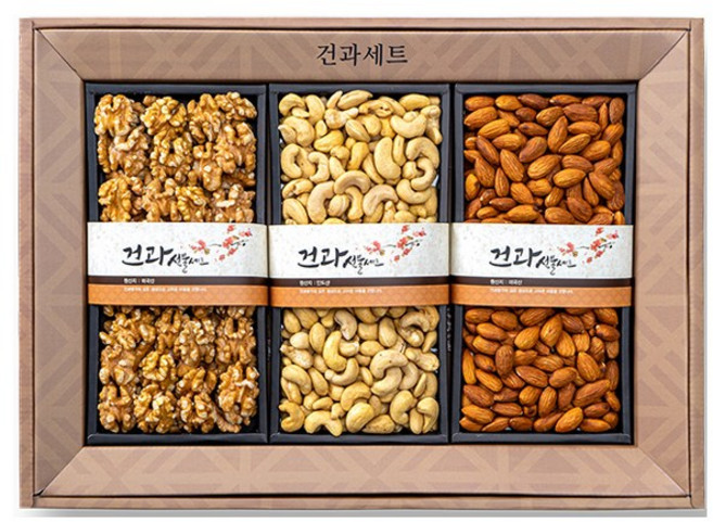 명절 견과 6호 선물세트 (미국산호두200g 미국산피스타치오300g 미국산아몬드280g), 1세트