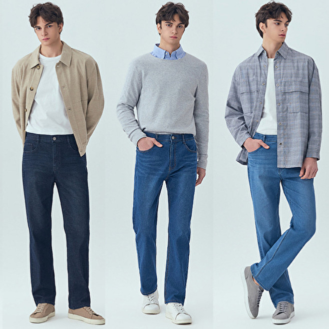 뱅뱅 26SS 봄 남성 라이크라 스트레이트 데님 3종