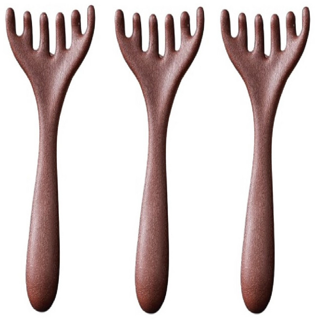 GYS 바디 페이스 두피지압 괄사 마사지빗 괄사빗 1+1+1, 브라운, 3개