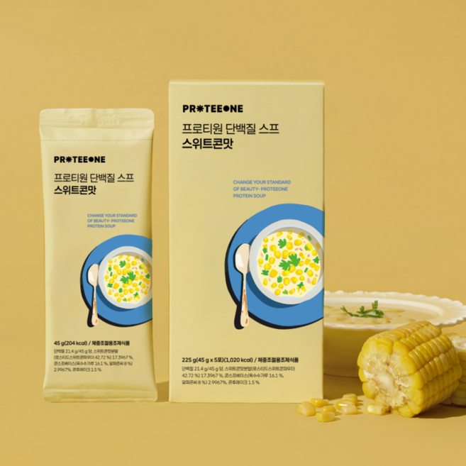 프로티원 단백질 스프 다이어트 스위트콘맛 프로틴 식사대용 한끼, 1박스, 45g