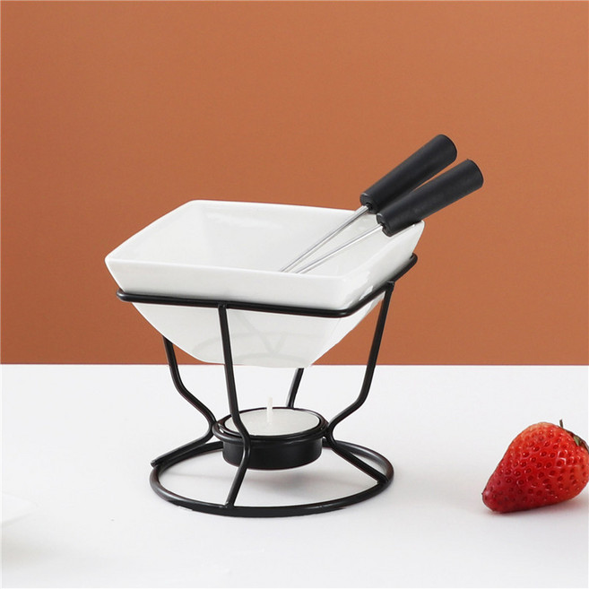 퐁듀팟 치즈 초코 워머 그릇 홈파티 초콜릿, 스퀘어 스몰 전골, 1개