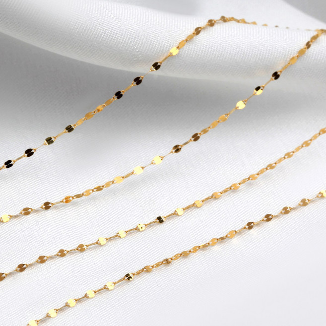 [러브넛] 24K골드 99.9 순금 샤이닝 데일리 미니멀 심플 여성 체인 목걸이