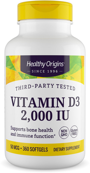 헬시오리진스 비타민 D3 2000 IU 소프트젤, 1개, 360정