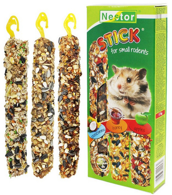 네스톨 소동물 혼합 스매커 코코넛 바나나 + 허니 + 사과맛 간식 세트, 1세트, 175g