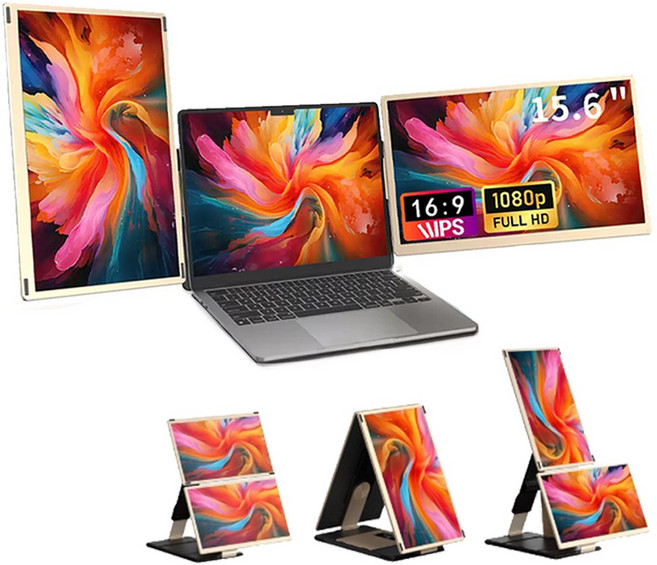 JEEJIA 15.6吋 1080P 筆電雙螢幕外接顯示器