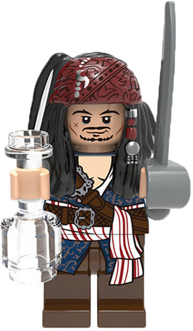 캐리비안의 해적 캐릭터 4종 호환블럭 브릭미니피규어 취미/수집/장식/컬렉션용 커스텀 블록피겨, 해적001. 캐리비안의 해적_잭스패로우, 1개