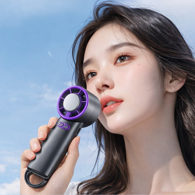 로나타 쿨링부스터 휴대용 냉각 선풍기 미니 C타입, 퍼플그레이, Cooling booster