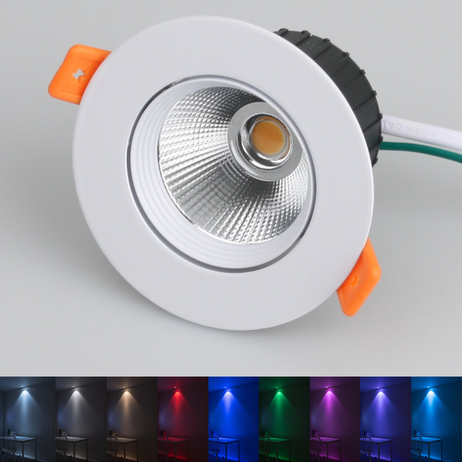 LED 디밍 COB 3인치 10W 다운라이트 플리커프리 조광기 밝기조절, 1개, 화이트바디 하늘(SKY BLUE)