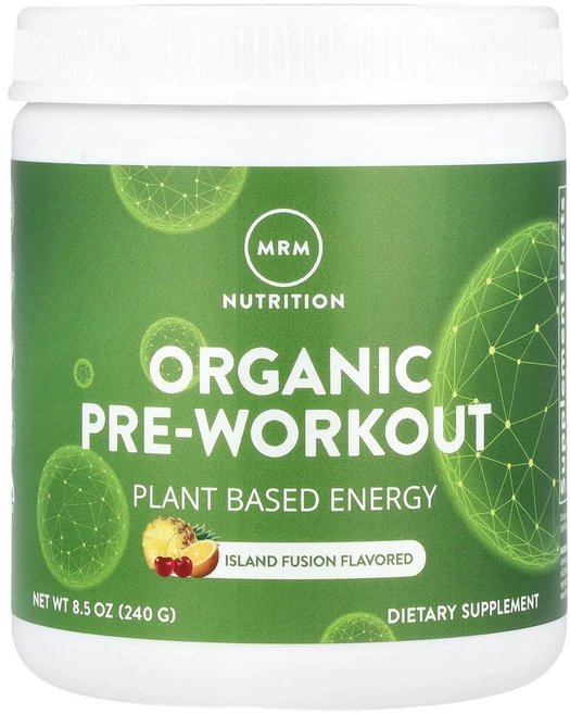 MRM 오가닉 프리-워크아웃 아일랜드 퓨전 240g(8.5oz), 1개, 240g - 쿠팡