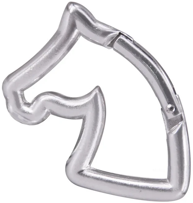 20pcs 크리 에이 티브 말 머리 등반 Carabiner 열쇠 고리 클립 스포츠 야외 캠핑 하이킹 후크 여행 액세서, 10 silver