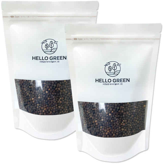 헬로우그린 1등급 통 흑후추 리필팩 500gX2(팩) 총1kg, 2개, 500g