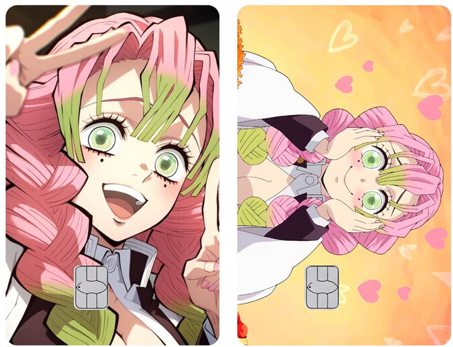 귀멸의칼날 카드스티커 카드커버 체크카드 신용카드 카드스킨 귀칼 카드커스텀, 1세트, 미츠리(A)