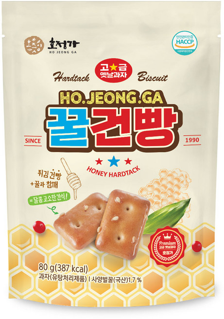 호정가 꿀건빵 80g / 달콤하고 고소한 별미 간식, 1개