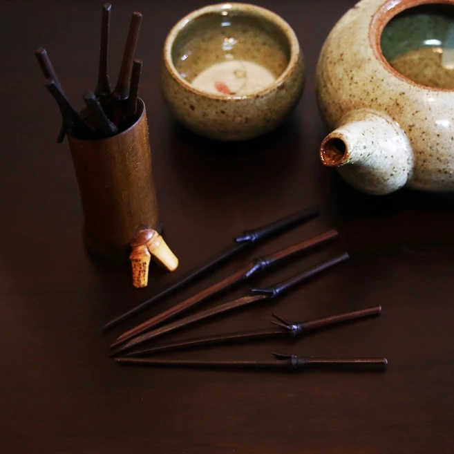 국내산 대나무 오죽 다과 및 과일 꽂이 차도구 죽향다원, 미포함, 1개 - 쿠팡