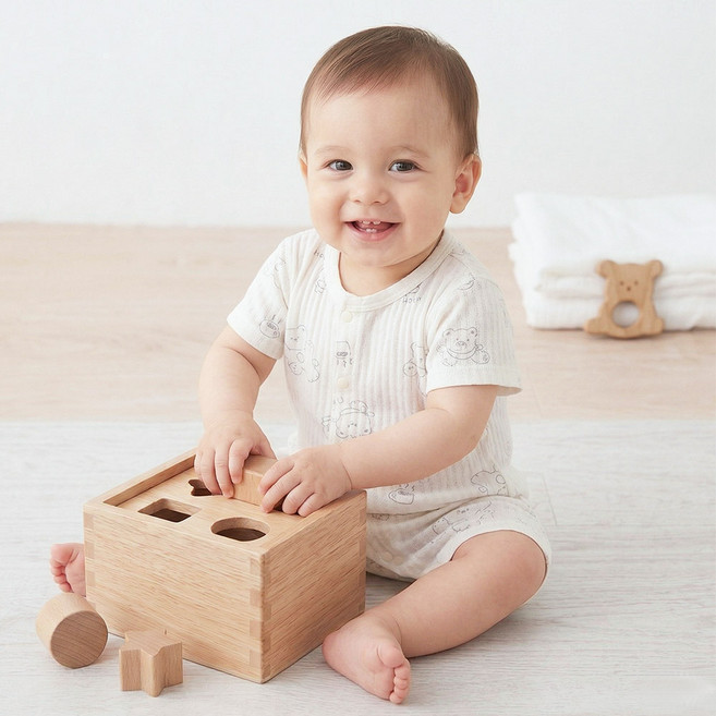 마롤로뜨 순면 반팔 아기바디수트 KC인증 자가드 코튼 아기옷 실내복 내의 출산선물 신생아 백일