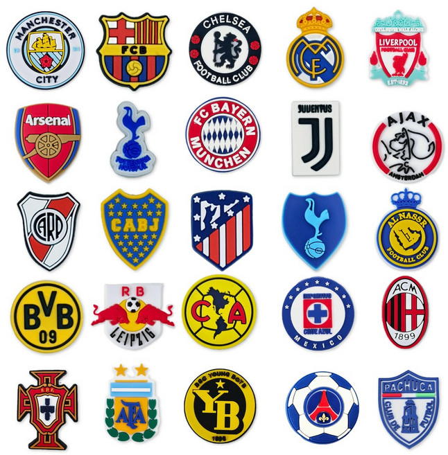 젤리포크 축구 팀 로고 공 골대 선수 유니폼 엠블럼 운동 스포츠 참 신발 악세사리 실내화 꾸미기