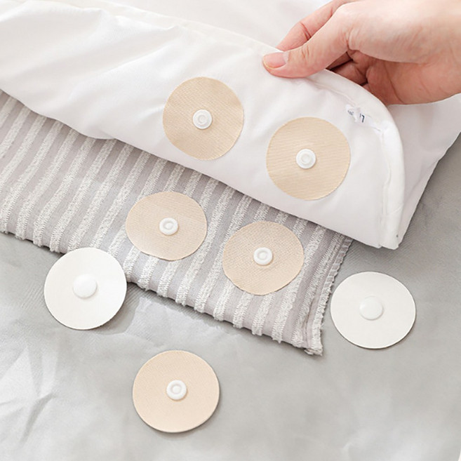 루닉스 바늘없는 단추 고정기 밀림방지 고정클립, 8개, 베이지