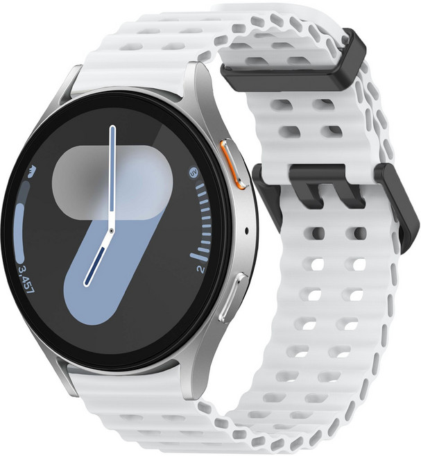 갤럭시워치 7 6 5 4 클래식 호환 스트랩 방수성 스포츠 마린 밴드 40mm 44mm 45mm 43mm 47mm 42mm 46mm, 화이트