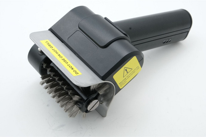 전동 바비큐 브러시 | 그릴 청소 브러시 | 강력 세척 BBQ 클리너 롤링 헤드 2개 증정, 블랙, 1개