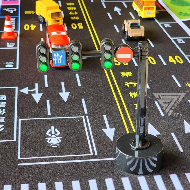 海泓江 城市交通信號燈 擬真語音聲光紅綠燈玩具 道路場景配件 兒童認知號誌燈, Black, 1個