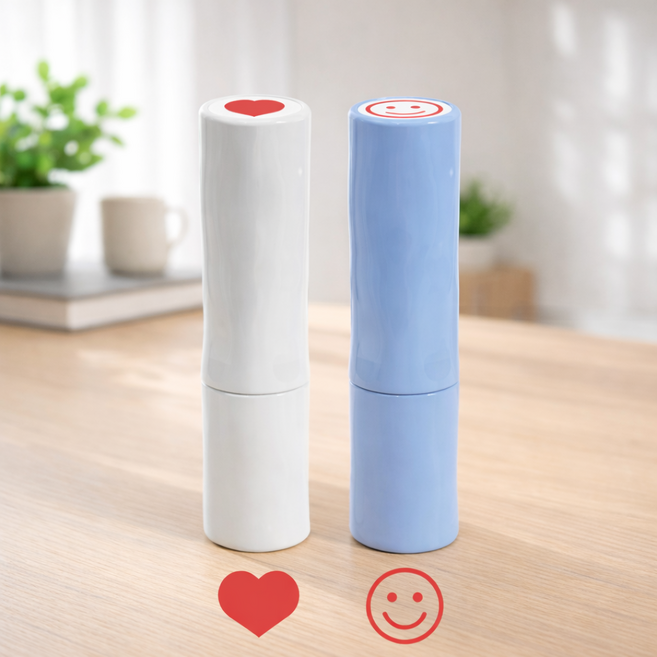 지피코 칭찬스탬프 만년도장 선생님 칭찬도장 쿠폰 도장 세트, 레드, 1세트