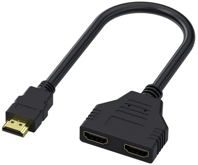 HDMI 호환 케이블 분배기 1080P 2 듀얼 포트 Y 1 In Out 어댑터 Lcd Tv Box Ps3 Hdmi, 01 black