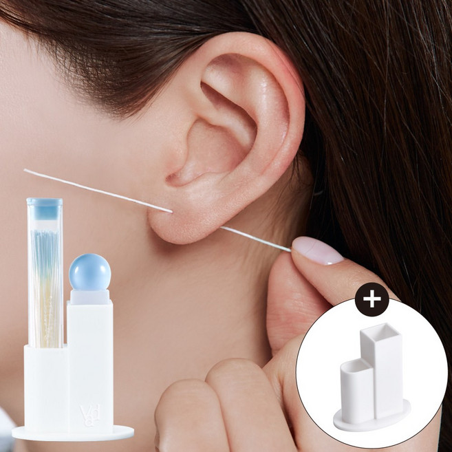 바디바 이어스틱 피어싱 홀 클리너 이어홀 귀걸이구멍 청소, 1세트, 블루