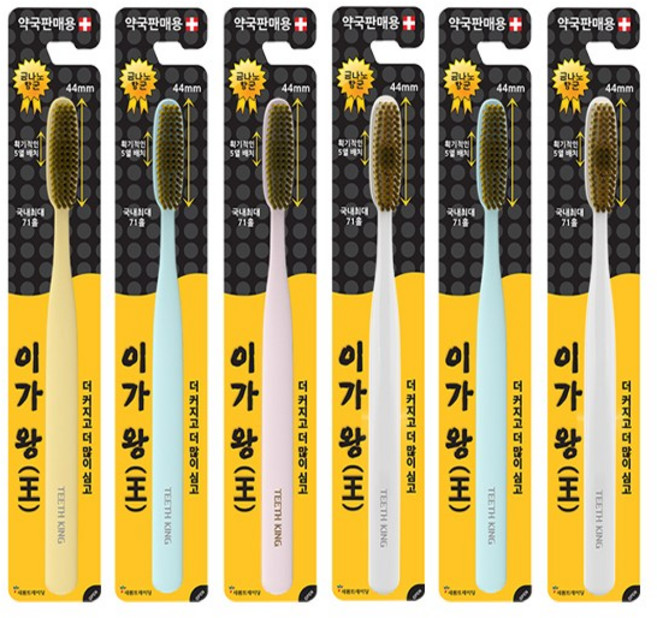 다누리 금나노항균 이가왕칫솔 큰칫솔 왕칫솔, 6개, 1개입